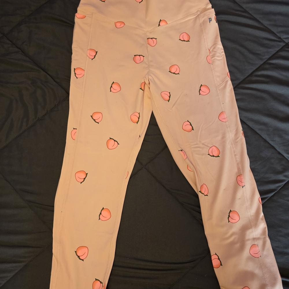 PINK Victoria's Secret Peach Pattern Leggings